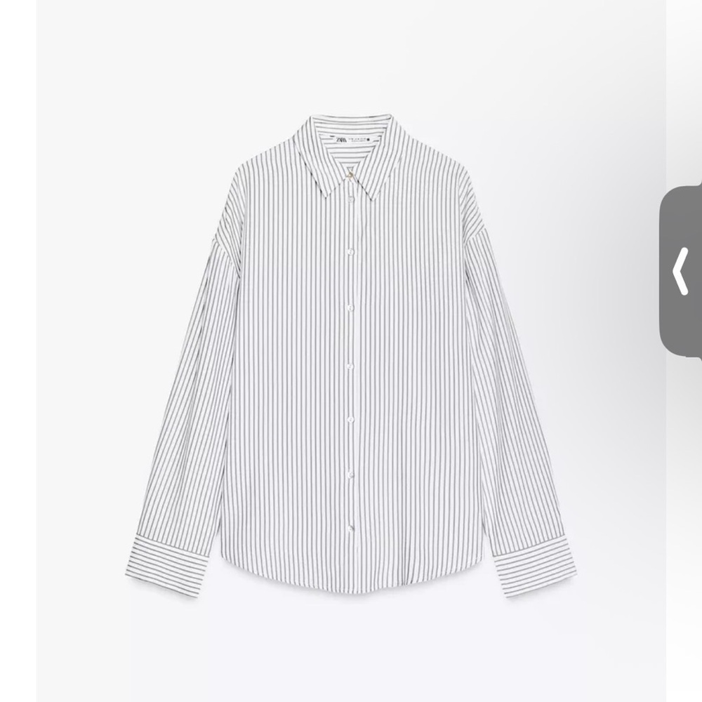 Zara Oversized Striped Button-Up Shirt